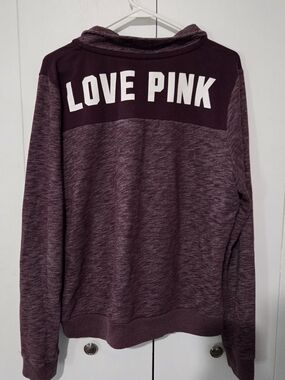 PINK Victoria's Secret Marled Plum "LOVE PINK" Pullover Sweater